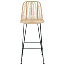 vidaXL Bárszék 2 pcs Természetes 44,5 x 53 x 111 cm Rattan és Vas