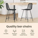 vidaXL Bárszék 2 pcs 44,5 x 54,5 x 97,5 cm Rattan és Vas