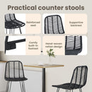vidaXL Bárszék 2 pcs 44,5 x 54,5 x 97,5 cm Rattan és Vas