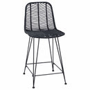 vidaXL Bárszék 2 pcs Fekete 44,5 x 54,5 x 97,5 cm Rattan és Vas