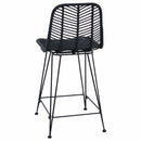 vidaXL Bárszék 2 pcs Fekete 44,5 x 54,5 x 97,5 cm Rattan és Vas