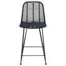 vidaXL Bárszék 2 pcs Fekete 44,5 x 54,5 x 97,5 cm Rattan és Vas