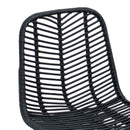 vidaXL Bárszék 2 pcs Fekete 44,5 x 53 x 111 cm Rattan és Vas