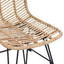 vidaXL Étkezőszék 2 pcs Rattan és Vas Természetes 44,5 x 54,5 x 85 cm