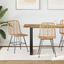 vidaXL Étkezőszék 2 pcs Rattan és Vas Természetes 44,5 x 54,5 x 85 cm