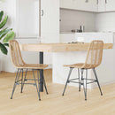 vidaXL Étkezőszék 2 pcs Rattan és Vas Természetes 44,5 x 54,5 x 85 cm
