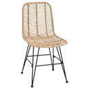 vidaXL Étkezőszék 2 pcs Rattan és Vas Természetes 44,5 x 54,5 x 85 cm