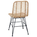 vidaXL Étkezőszék 2 pcs Rattan és Vas Természetes 44,5 x 54,5 x 85 cm