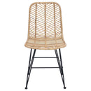 vidaXL Étkezőszék 2 pcs Rattan és Vas Természetes 44,5 x 54,5 x 85 cm