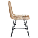 vidaXL Étkezőszék 2 pcs Rattan és Vas Természetes 44,5 x 54,5 x 85 cm