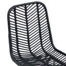 vidaXL Étkezőszék 2 pcs Rattan és Vas Fekete 44,5 x 54,5 x 85 cm
