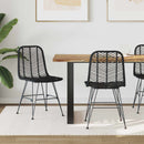 vidaXL Étkezőszék 2 pcs Rattan és Vas Fekete 44,5 x 54,5 x 85 cm