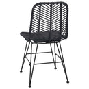vidaXL Étkezőszék 2 pcs Rattan és Vas Fekete 44,5 x 54,5 x 85 cm