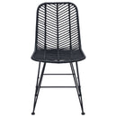 vidaXL Étkezőszék 2 pcs Rattan és Vas Fekete 44,5 x 54,5 x 85 cm