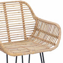 vidaXL Bárszék 2 pcs Természetes 55 x 52 x 92 cm Rattan és Vas