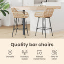 vidaXL Bárszék 2 pcs 55 x 52 x 92 cm Rattan és Vas