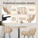 vidaXL Bárszék 2 pcs 55 x 52 x 92 cm Rattan és Vas