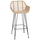 vidaXL Bárszék 2 pcs 55 x 52 x 92 cm Rattan és Vas