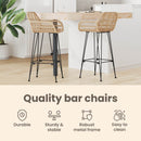 vidaXL Bárszék 2 pcs 55 x 52 x 105 cm Rattan és Vas