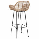 vidaXL Bárszék 2 pcs 55 x 52 x 105 cm Rattan és Vas