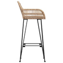 vidaXL Bárszék 2 pcs 55 x 52 x 105 cm Rattan és Vas