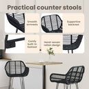 vidaXL Bárszék 2 pcs 55 x 52 x 92 cm Rattan és Vas