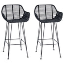 vidaXL Bárszék 2 pcs 55 x 52 x 92 cm Rattan és Vas