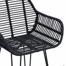 vidaXL Bárszék 2 pcs 55 x 52 x 105 cm Rattan és Vas