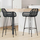 vidaXL Bárszék 2 pcs 55 x 52 x 105 cm Rattan és Vas