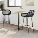 vidaXL Bárszék 2 pcs 55 x 52 x 105 cm Rattan és Vas