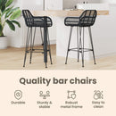 vidaXL Bárszék 2 pcs 55 x 52 x 105 cm Rattan és Vas