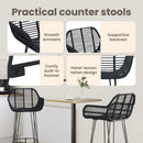 vidaXL Bárszék 2 pcs 55 x 52 x 105 cm Rattan és Vas