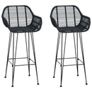 vidaXL Bárszék 2 pcs 55 x 52 x 105 cm Rattan és Vas