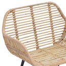 vidaXL Étkezőszék 2 pcs Rattan és Vas Természetes 55 x 50 x 74 cm