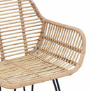 vidaXL Étkezőszék 2 pcs Rattan és Vas Természetes 55 x 50 x 74 cm