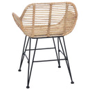 vidaXL Étkezőszék 2 pcs Rattan és Vas Természetes 55 x 50 x 74 cm