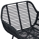 vidaXL Étkezőszék 2 pcs Rattan és Vas Fekete 55 x 50 x 74 cm