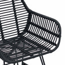 vidaXL Étkezőszék 2 pcs Rattan és Vas Fekete 55 x 50 x 74 cm
