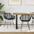 vidaXL Étkezőszék 2 pcs Rattan és Vas Fekete 55 x 50 x 74 cm
