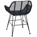 vidaXL Étkezőszék 2 pcs Rattan és Vas Fekete 55 x 50 x 74 cm