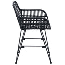 vidaXL Étkezőszék 2 pcs Rattan és Vas Fekete 55 x 50 x 74 cm