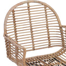 vidaXL Étkezőszék 2 pcs Rattan és Vas Természetes 57 x 55 x 85 cm