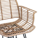 vidaXL Étkezőszék 2 pcs Rattan és Vas Természetes 57 x 55 x 85 cm