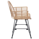 vidaXL Étkezőszék 2 pcs Rattan és Vas Természetes 57 x 55 x 85 cm