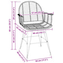vidaXL Étkezőszék 2 pcs Rattan és Vas Természetes 57 x 55 x 85 cm
