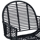 vidaXL Étkezőszék 2 pcs Rattan és Vas Fekete 57 x 55 x 85 cm