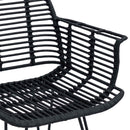vidaXL Étkezőszék 2 pcs Rattan és Vas Fekete 57 x 55 x 85 cm