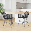 vidaXL Étkezőszék 2 pcs Rattan és Vas Fekete 57 x 55 x 85 cm