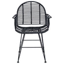 vidaXL Étkezőszék 2 pcs Rattan és Vas Fekete 57 x 55 x 85 cm