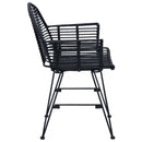 vidaXL Étkezőszék 2 pcs Rattan és Vas Fekete 57 x 55 x 85 cm